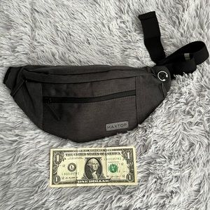 Dark grey Fanny pack, belt bag or crossbody bag.